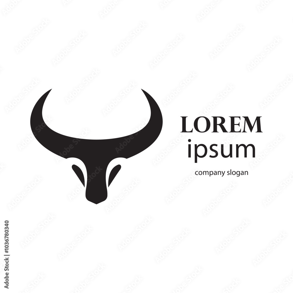 aggressive horned bull head logo design aggressive horned bull head logo design