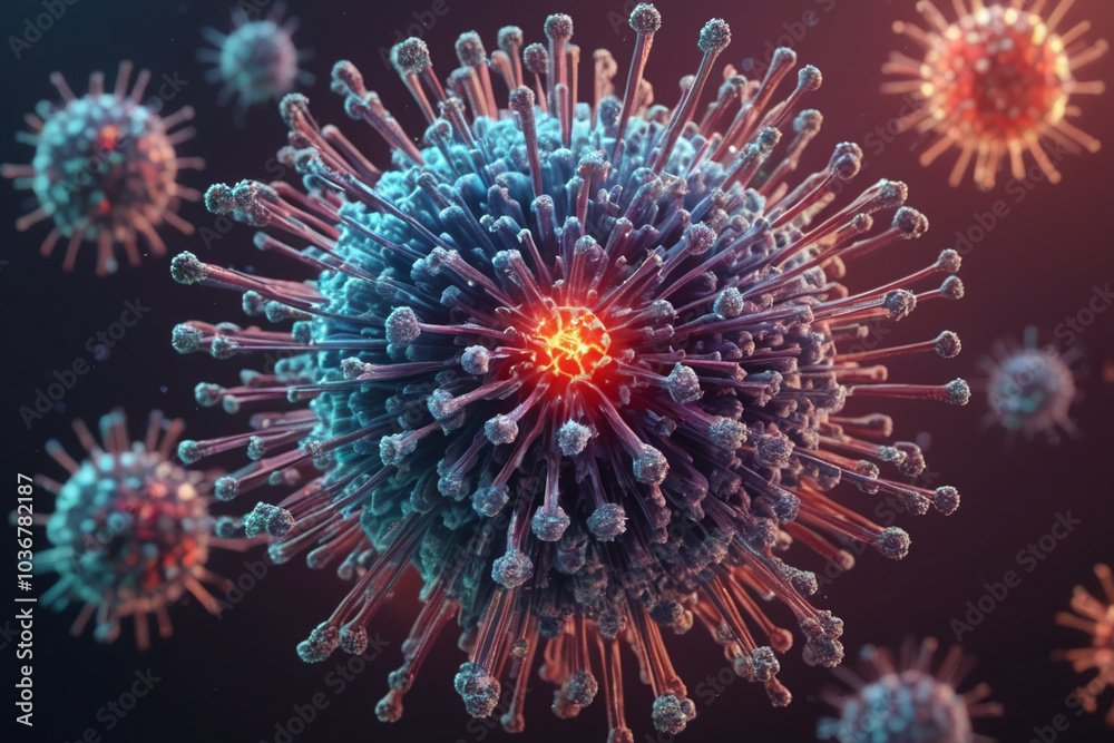 Fototapeta premium 3d modell of virus organism
