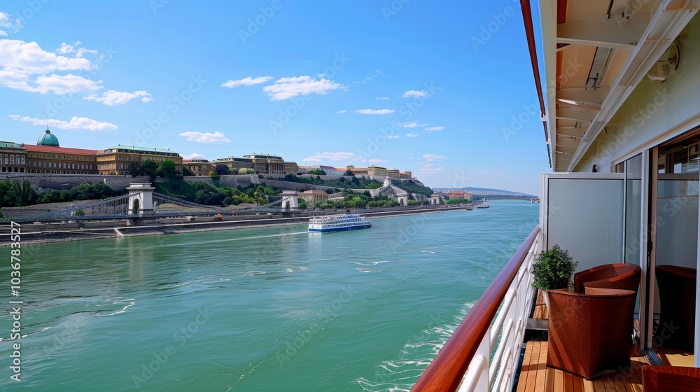 Fototapeta premium Scenic Danube River Cruise in Europe