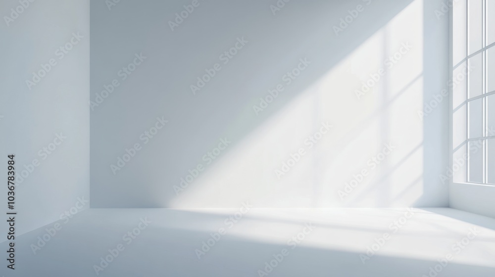 Empty white room interior with window, perfect for 3D design and architectural visualization Empty white room interior with window, perfect for 3D design and architectural visualization