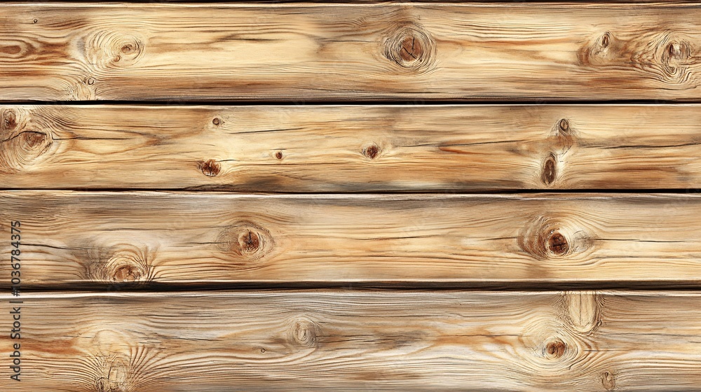 Fototapeta premium A close-up view of wooden planks showcasing their natural grain, texture, and warm tones. Perfect for backgrounds or design elements.