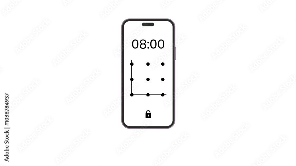 Smartphone Pattern Lock security animation Smartphone Pattern Lock security animation
