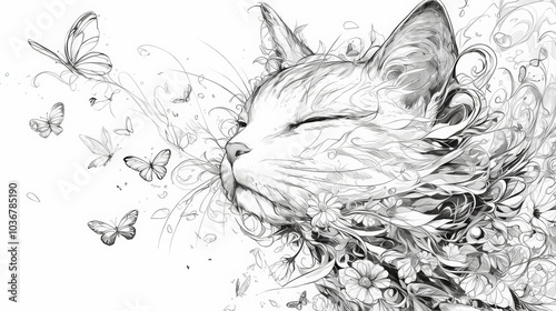 Animal illustration sketch book for adults