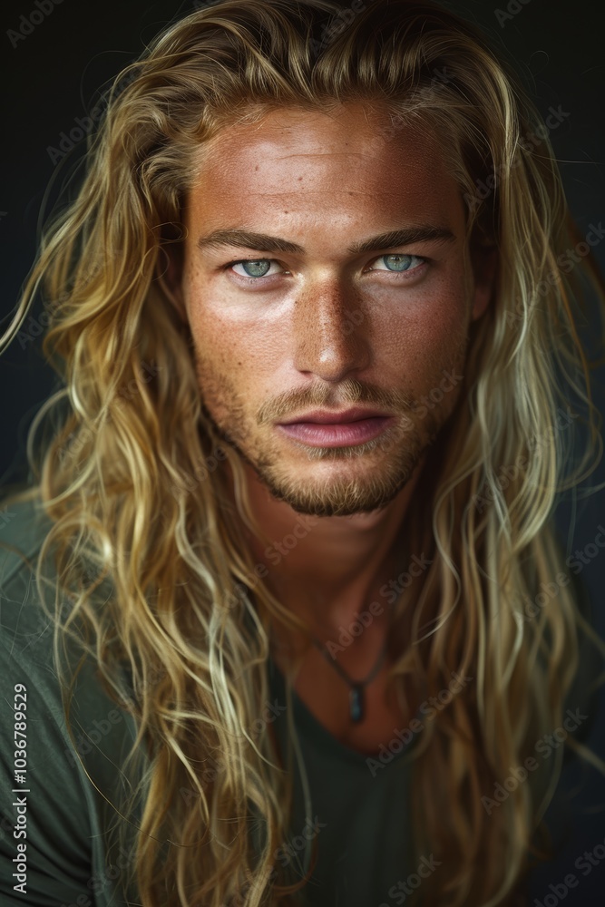 Stylish portrait of a man featuring designer cosmetics, accessories, and makeup against a dark backdrop. Aesthetic and artistic focus on a male model embodying modern luxury Stylish portrait of a man featuring designer cosmetics, accessories, and makeup against a dark backdrop. Aesthetic and artistic focus on a male model embodying modern luxury