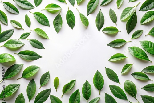 Green leave shadow silhouette pattern on white background