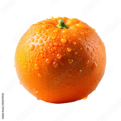 Orange with a Refreshing Water Droplet transparent background PNG
