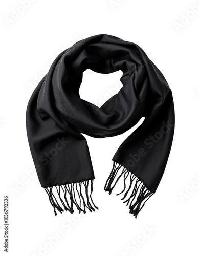 Elegant Black Scarf with Fringed Edges for Stylish Accessories