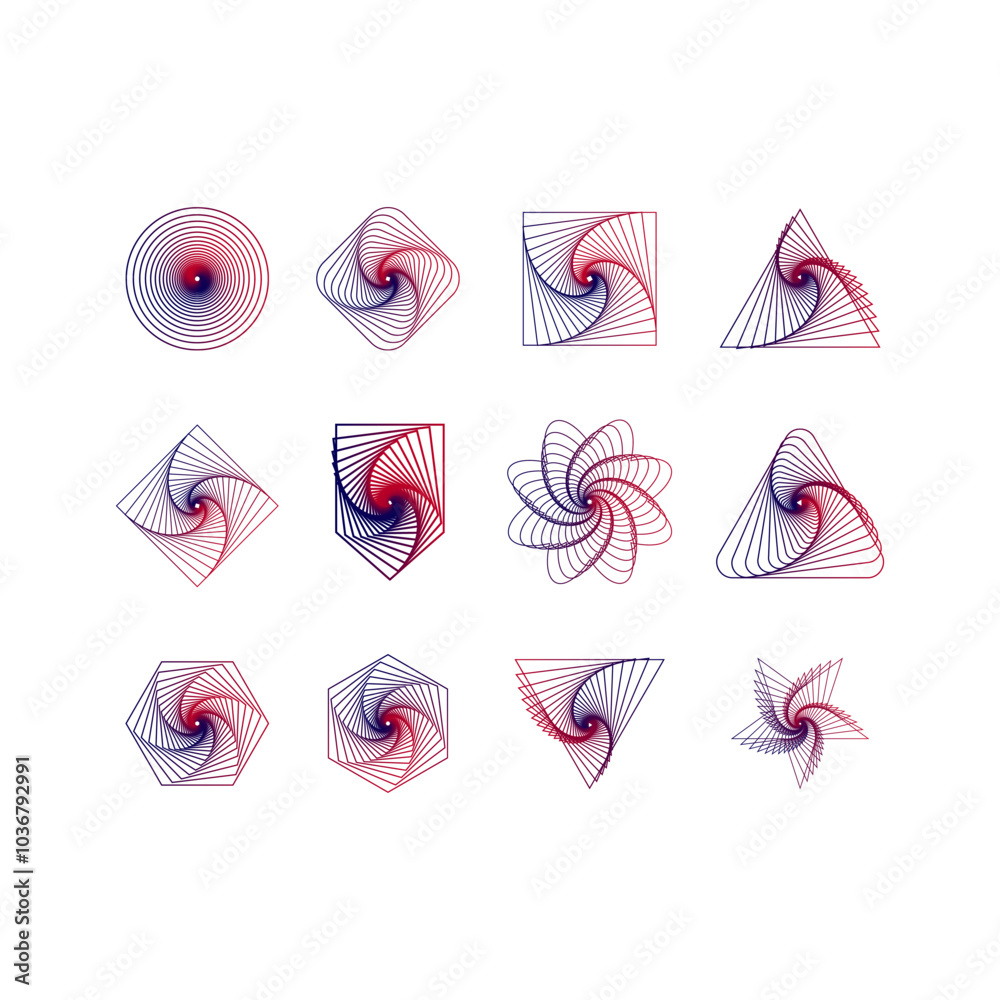 Abstract Futuristic Shape Element Set Abstract Futuristic Shape Element Set