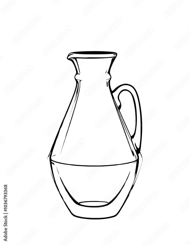 Elegant Glass Jug with Handle for Beverages and Water Serving.