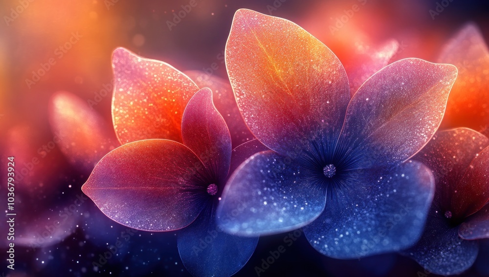 Delicate Flower Petals With Shimmering Sparkle Delicate Flower Petals With Shimmering Sparkle