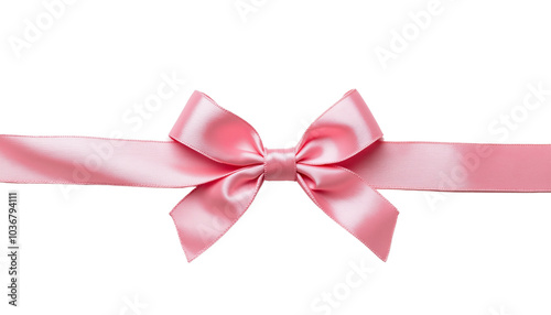 Elegant Pink Satin Ribbon Bow for Gift Wrapping or Decoration.