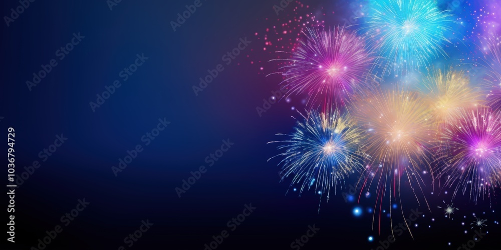 Vibrant Fireworks Display on Dark Background Vibrant Fireworks Display on Dark Background