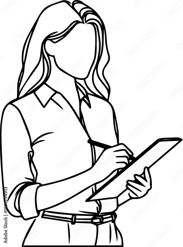 Black Line Art Corporate Entrepreneur Women Elegant Style Hand Drawn Illustration Black Line Art Corporate Entrepreneur Women Elegant Style Hand Drawn Illustration