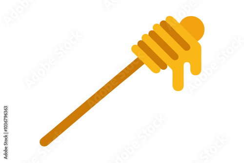 Honey dipper stick | isolated vector illustration on white background