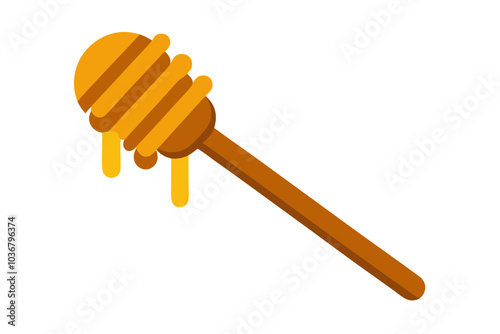 Honey dipper stick | isolated vector illustration on white background