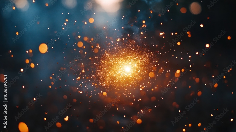 Abstract depiction of glowing sparks and light. Abstract depiction of glowing sparks and light.