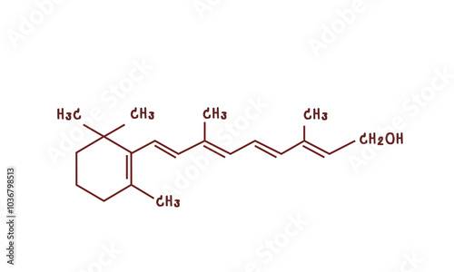 chemical structure of or retinol illustration