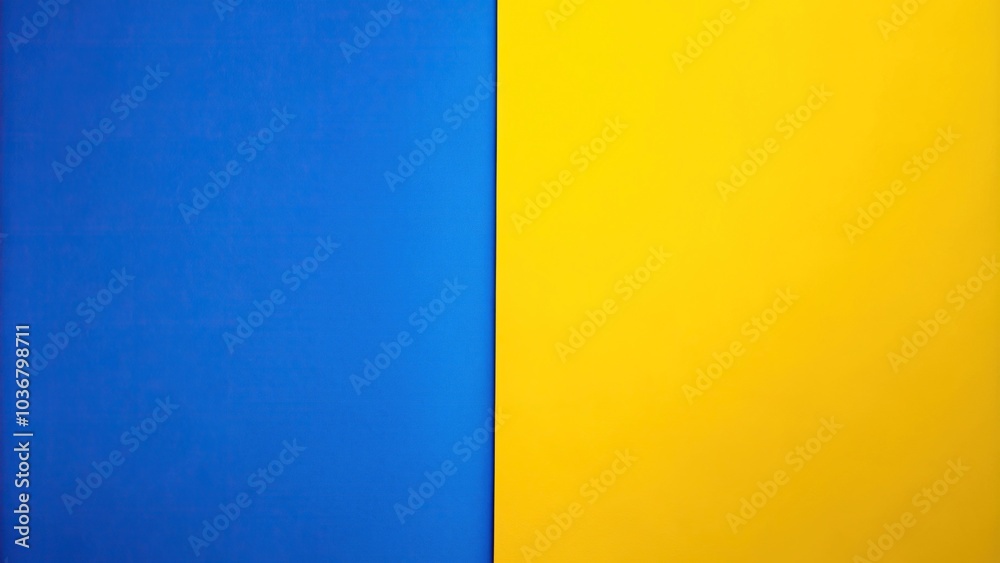 Fototapeta premium Minimalist yellow and blue background with yellow and blue paint