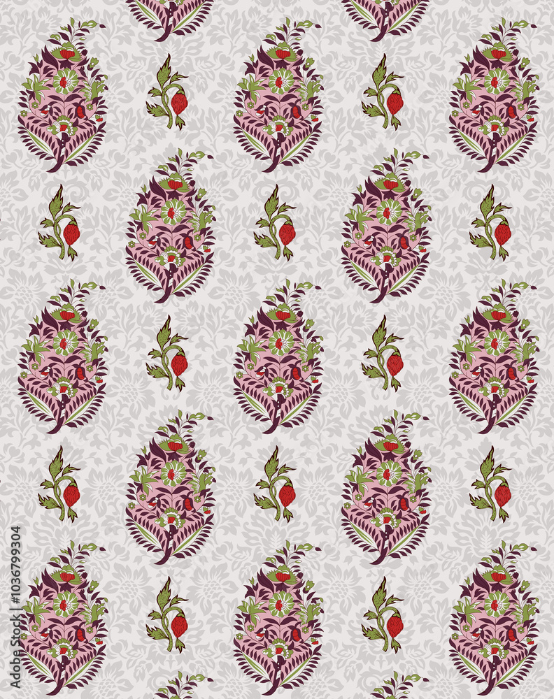 seamless beautiful wallpaper cards all over design floral leaf vintage ornament Victorian ethnic geometric print paisley pattern