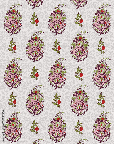 Obraz na płótnie seamless beautiful wallpaper cards all over design floral leaf vintage ornament Victorian ethnic geometric print paisley pattern w salonie