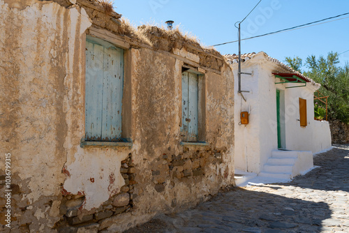 Obraz na płótnie Old houses inside Koroni castle, Peloponnese, Greece w salonie