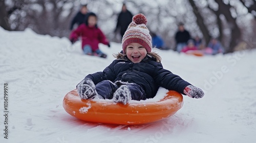 In winter, children go sledding down the hill 
