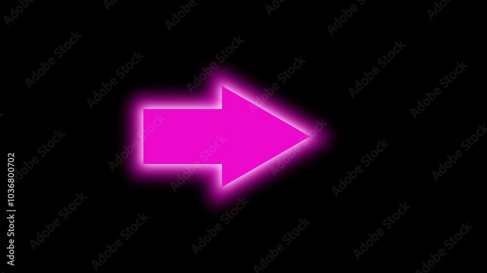 Pink glowing arrow pointing right animation on black background ideal for web design, presentations, and digital marketing materials to direct attention Pink glowing arrow pointing right animation on black background ideal for web design, presentations, and digital marketing materials to direct attention