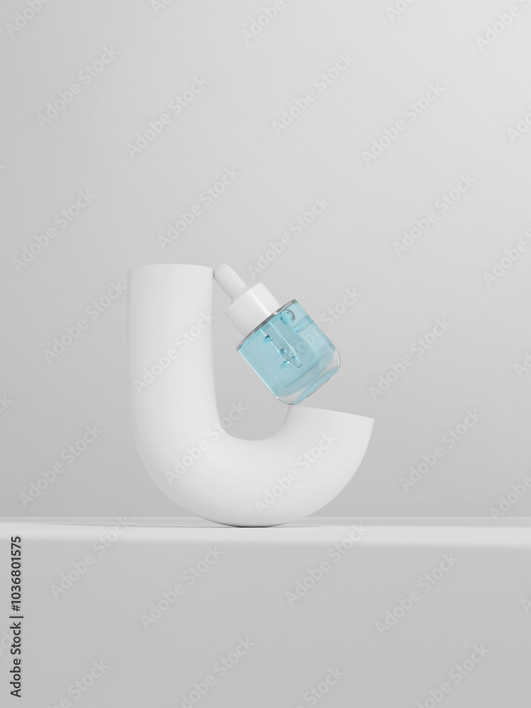 Cute cylindrical facial serum bottle mockup, Single pipette dropper cap and thick glass bottle floating with bubbles n mid-air, small liquid skincare packaging mockup, trendy liquid cosmetic container Cute cylindrical facial serum bottle mockup, Single pipette dropper cap and thick glass bottle floating with bubbles n mid-air, small liquid skincare packaging mockup, trendy liquid cosmetic container