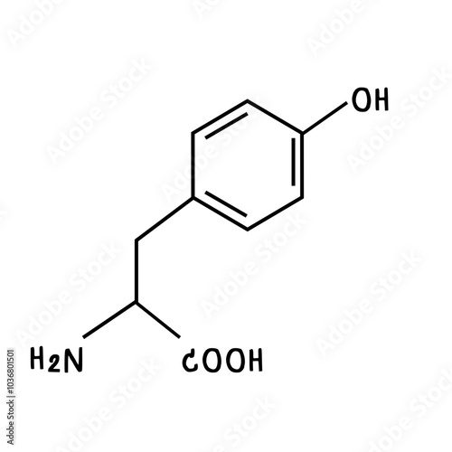 chemical structure of Tyrosine illustration