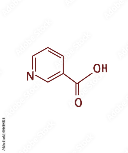 chemical structure of Vitamin B3 or Niacin illustration photo