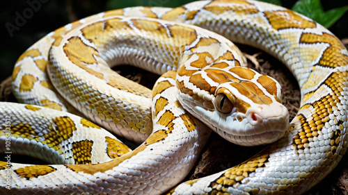 photo of white python, generated by ai photo