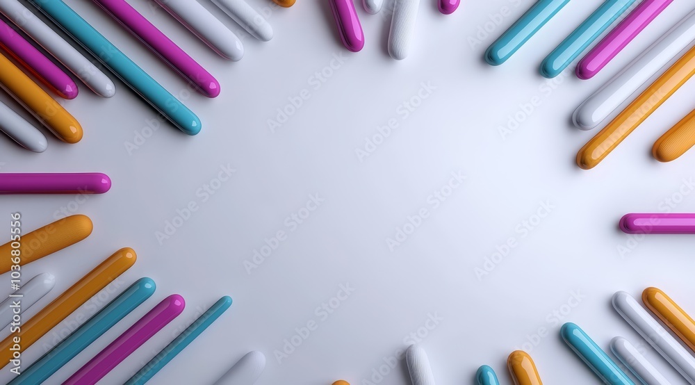 Colorful Abstract Tubes in Circular Frame Colorful Abstract Tubes in Circular Frame