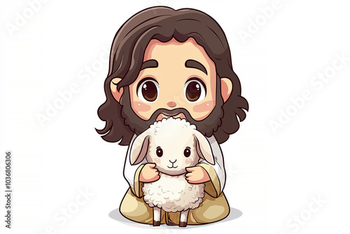 Jesus holding a baby sheep 5.jpg, Jesus holding a baby sheep