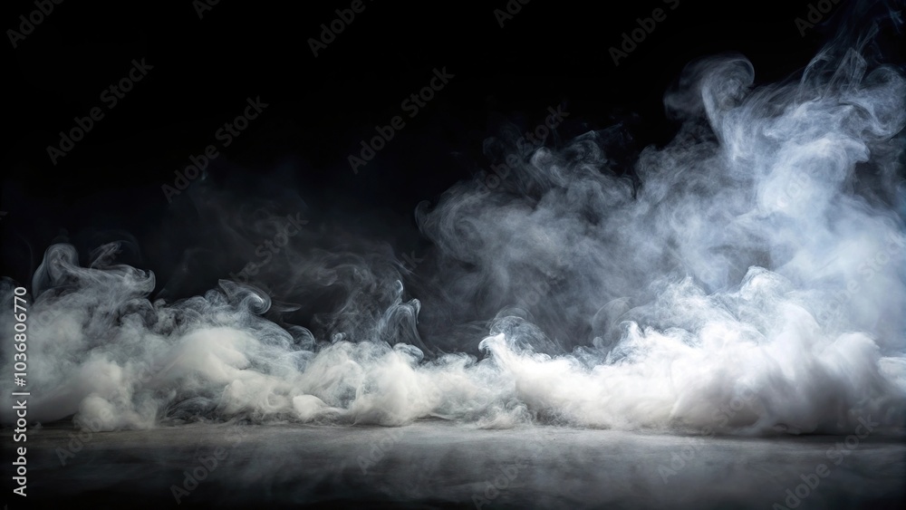 Smoke texture with reflected fog and mist effect on black background Smoke texture with reflected fog and mist effect on black background