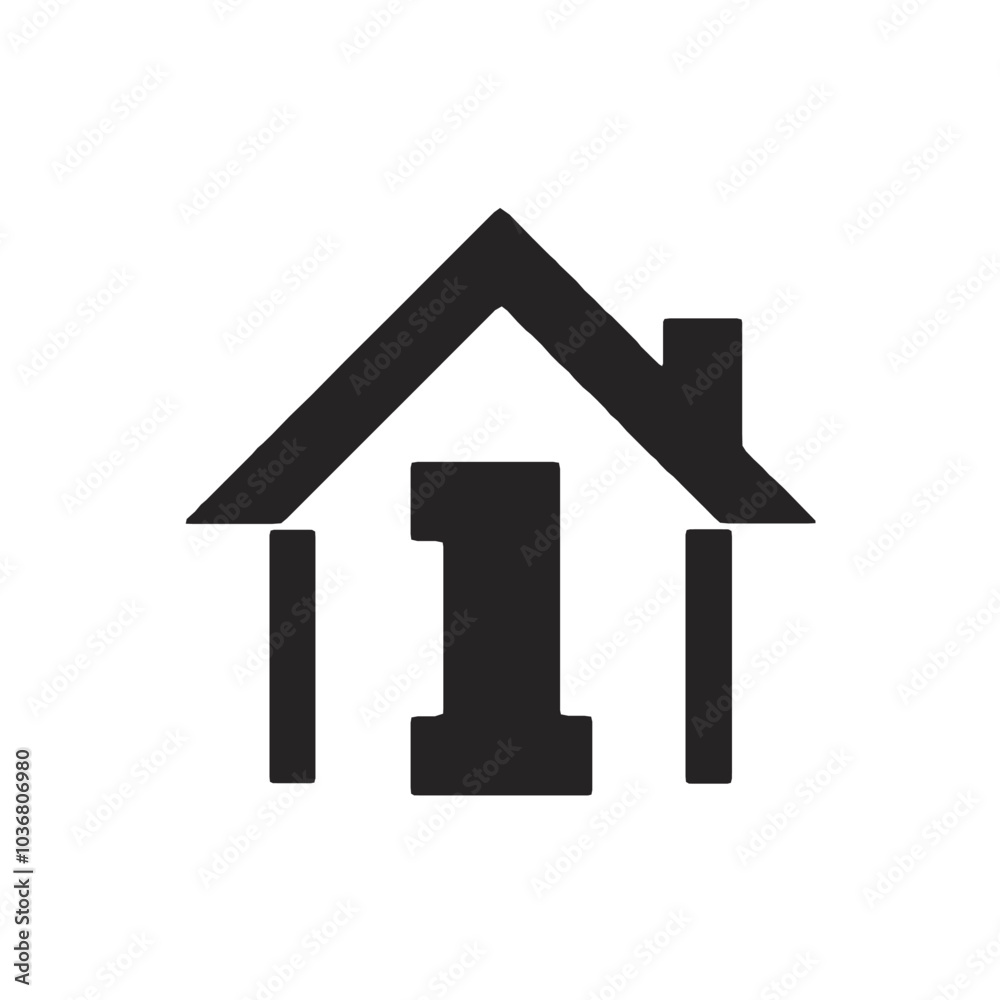 Simple black silhouette logo of an I letters house isolated on a white background, I letters house silhouette Design Vector, 3d house icon, home icon on black background, illustration of a house Logo Simple black silhouette logo of an I letters house isolated on a white background, I letters house silhouette Design Vector, 3d house icon, home icon on black background, illustration of a house Logo