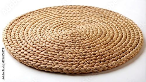 Round placemat in natural braided jute straw mat