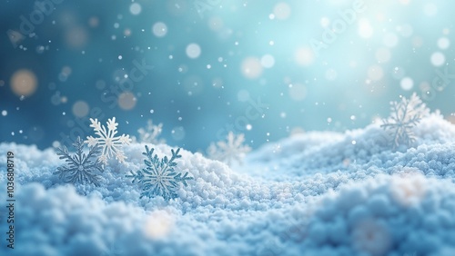 Festive Snow Drift: 3D Christmas Snowflakes for Holiday Marketing, Greeting Cards, and Winter Promotions