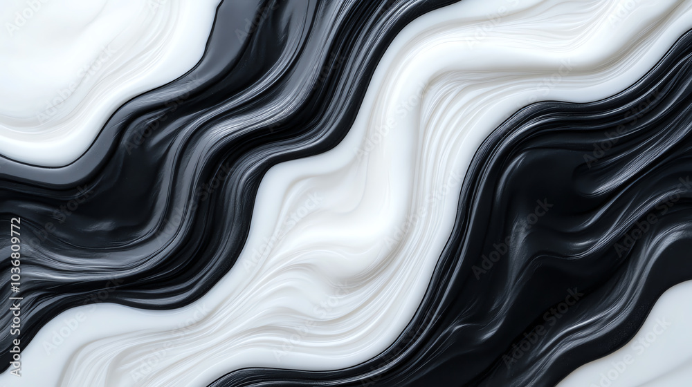 Abstract black and white marble texture with flowing waves creating a unique and elegant design suitable for various creative projects. Abstract black and white marble texture with flowing waves creating a unique and elegant design suitable for various creative projects.