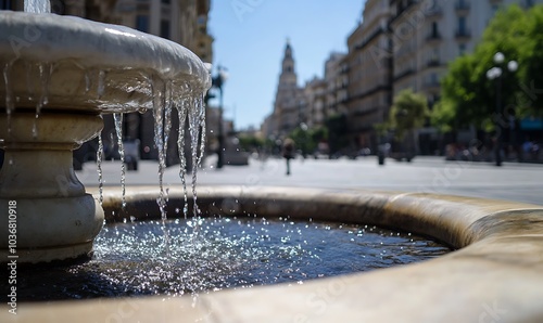 Urban water fountain , Generative AI