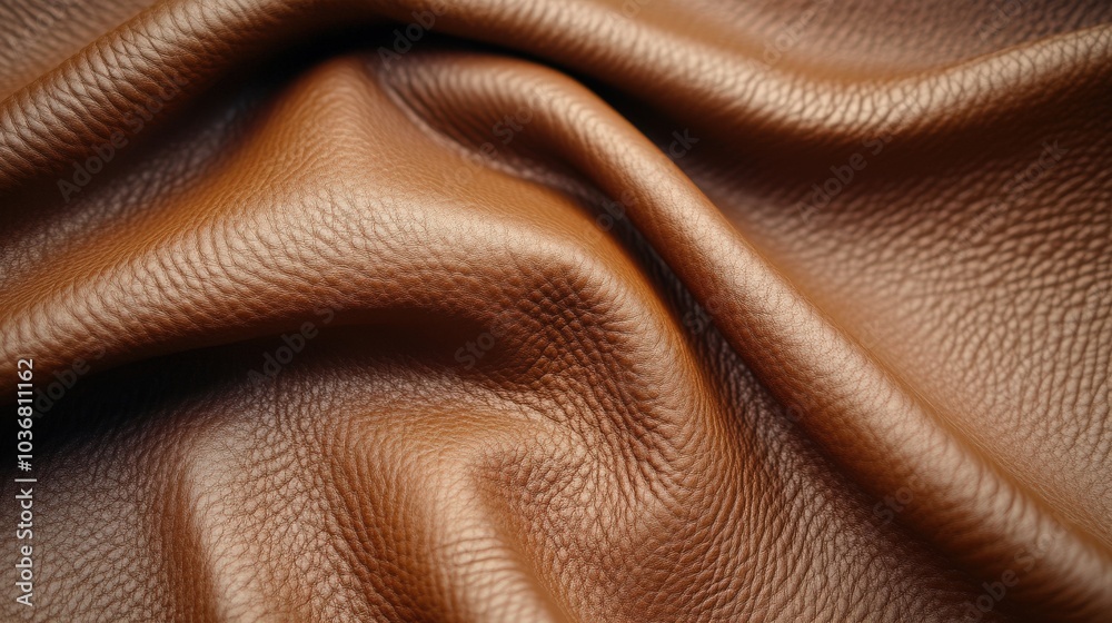 Upholstery Material. Brown Leather Texture Close-Up. Retro Design Fabric for Clothing Upholstery Material. Brown Leather Texture Close-Up. Retro Design Fabric for Clothing
