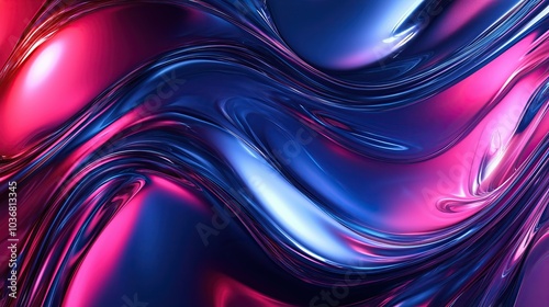 Abstract glass like object with different colour gradients and fluid like texture