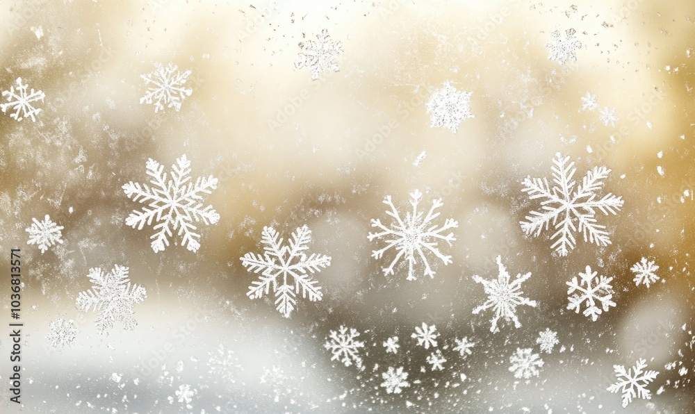 A snowy scene with many snowflakes falling from the sky A snowy scene with many snowflakes falling from the sky