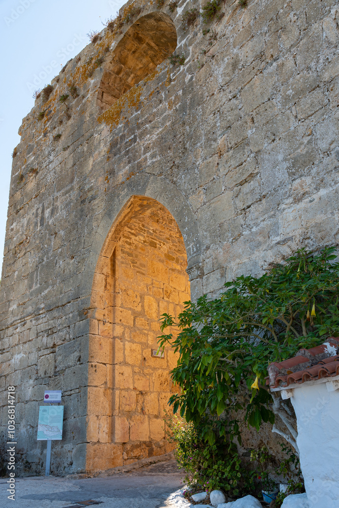 Koroni castle entrance in Messenia, Peloponnese, Greece