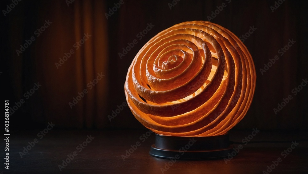 A glowing orange with its peel spiraling away