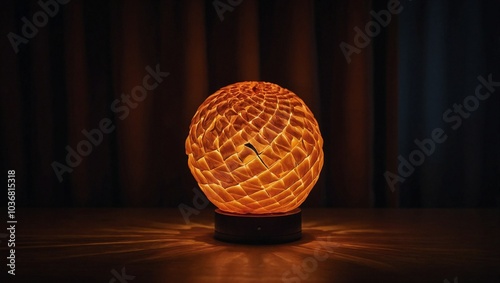 Obraz na płótnie A glowing orange with its peel spiraling away w salonie