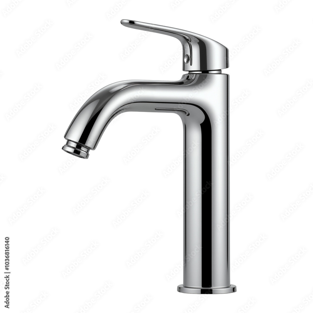 Modern Chrome Faucet with Sleek Design and Smooth Finish. Modern Chrome Faucet with Sleek Design and Smooth Finish.