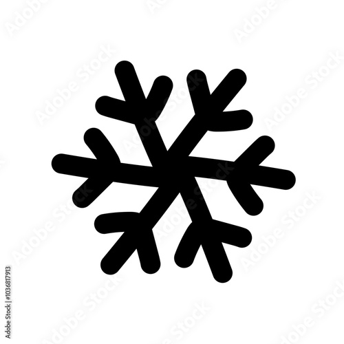 Snowflake Icon Representing Cold or Winter