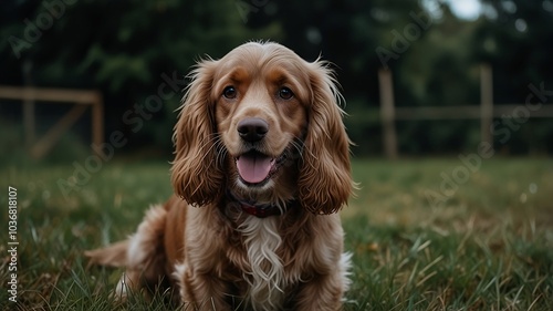 Close-up portrait photography of Dog, Portrait of a little pet. cocker spaniel dog