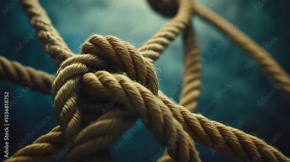 Complex web of interconnected ropes symbolizing intricate business relationships and antitrust challenges, with a focused foreground rope representing the effort to break monopolies. Complex web of interconnected ropes symbolizing intricate business relationships and antitrust challenges, with a focused foreground rope representing the effort to break monopolies.