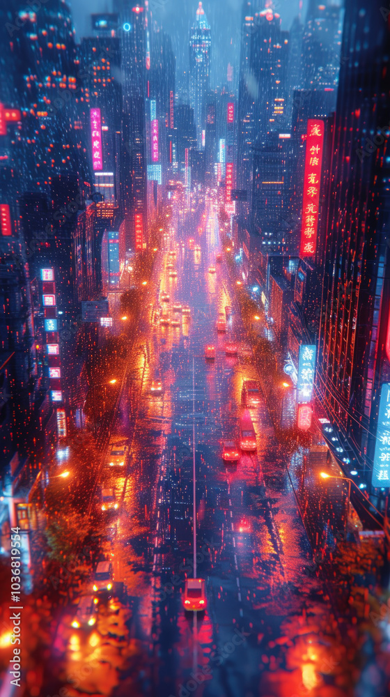 Rainy Neon-Lit City Street at Night
Rainy Neon-Lit City Street at Night